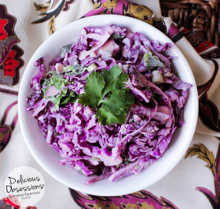 Creamy Cilantro Lime Slaw :: Gluten-Free, Grain-Free, Dairy-Free // deliciousobsessions.com