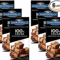 Ghirardelli Chocolate Baking Bar, 100% Cacao Unsweetened Chocolate, 4-Ounce Bars (Pack of 6)