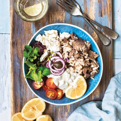 Beef Gyro Bowls :: Gluten-Free, Dairy-Free Option // deliciousobsessions.com