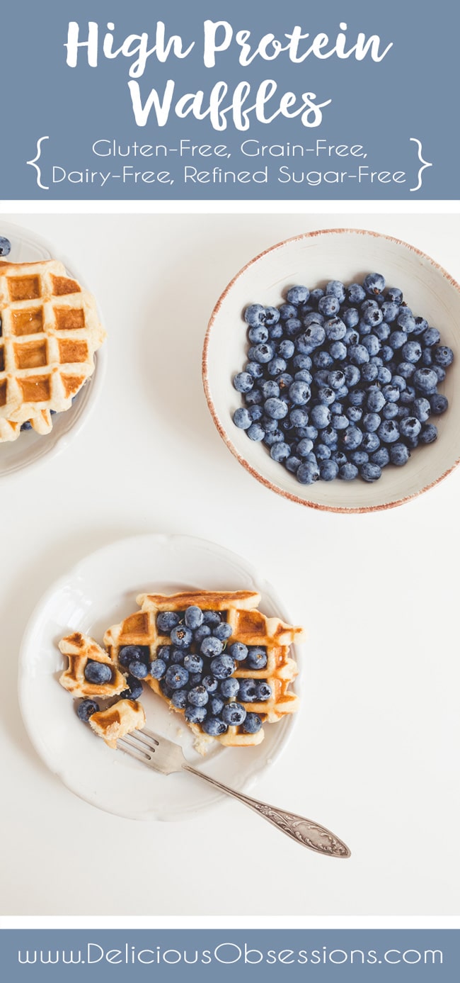 High Protein Waffles :: Gluten-Free, Grain-Free, Dairy-Free, Refined Sugar-Free // deliciousobsessions.com