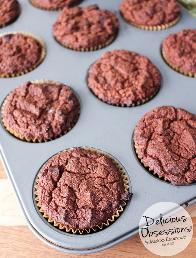 Double Chocolate Pumpkin Protein Muffins :: Gluten-Free, Grain-Free, Dairy-Free, Refined Sugar-Free // deliciousobsessions.com