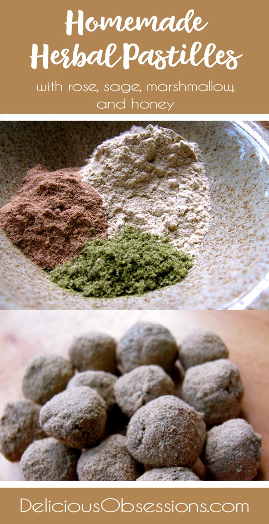 Homemade Herbal Pastilles with Rose, Sage, and Marshmallow // deliciousobsessions.com