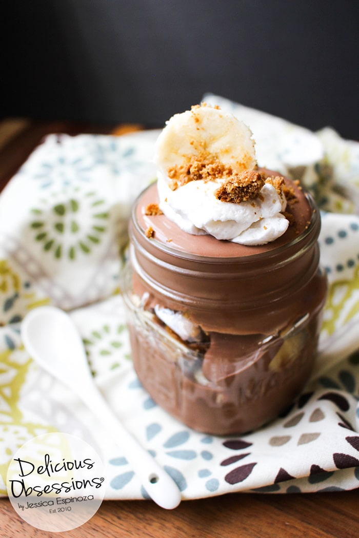 Chocolate Peanut Butter Banana Pudding :: Gluten-Free, Grain-Free, Dairy-Free, Refined Sugar-Free // deliciousobsessions.com