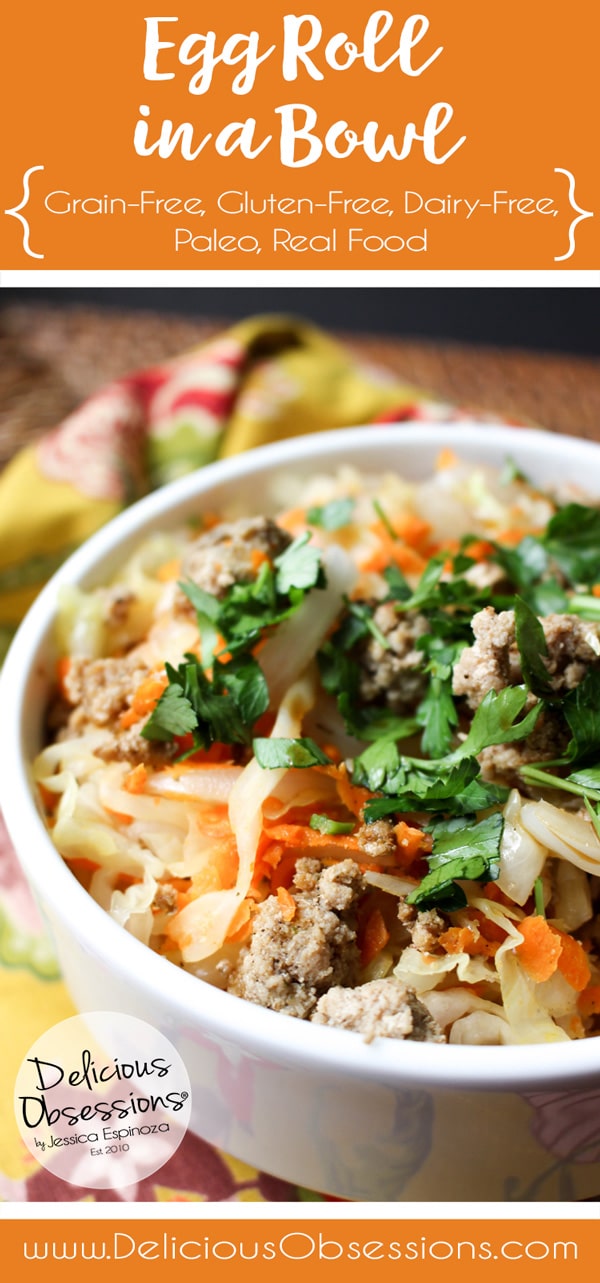 Easy Egg Roll in a Bowl :: Gluten-Free, Grain-Free, Dairy-Free, Soy-Free // deliciousobsessions.com