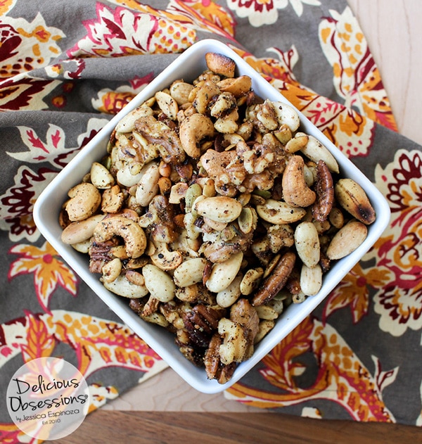 Savory Spiced Mixed Nuts :: Gluten-Free, Grain-Free, Dairy-Free Option // deliciousobsessions.com