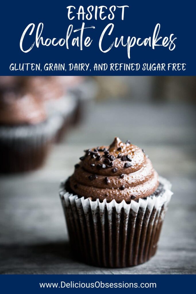 Easiest Chocolate Cupcakes :: Gluten-Free, Grain-Free, Dairy-Free, Refined Sugar Free // www.deliciousobsessions.com